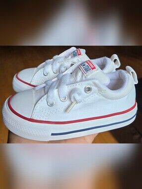 Sz 7 Toddler Kids CONVERSE CTAS STREET White Canvas Low